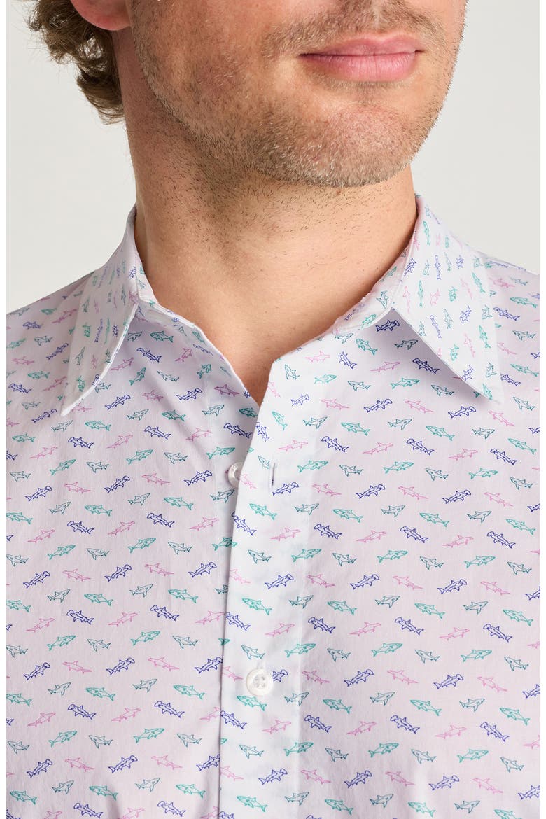 Riviera Short Sleeve Shirt, Alternate, color, WHITE SHARKS