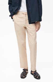 MANGO Drawstring Straight Leg Poplin Pants