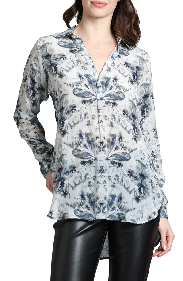 APNY Ikat Print Tunic Top, Main, color, Natural Multi
