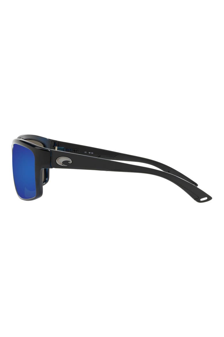 63mm Rectangle Sunglasses, Alternate, color, BLACK POLARIZED GLASS