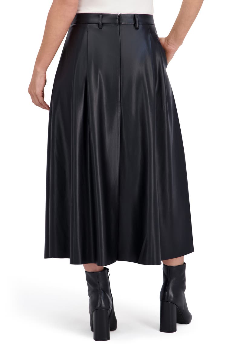 Supersoft Faux Leather Midi Skirt, Alternate, color, BLACK