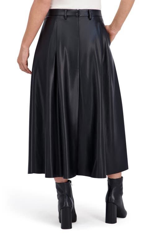 Ookie & Lala Supersoft Faux Leather Midi Skirt In Black