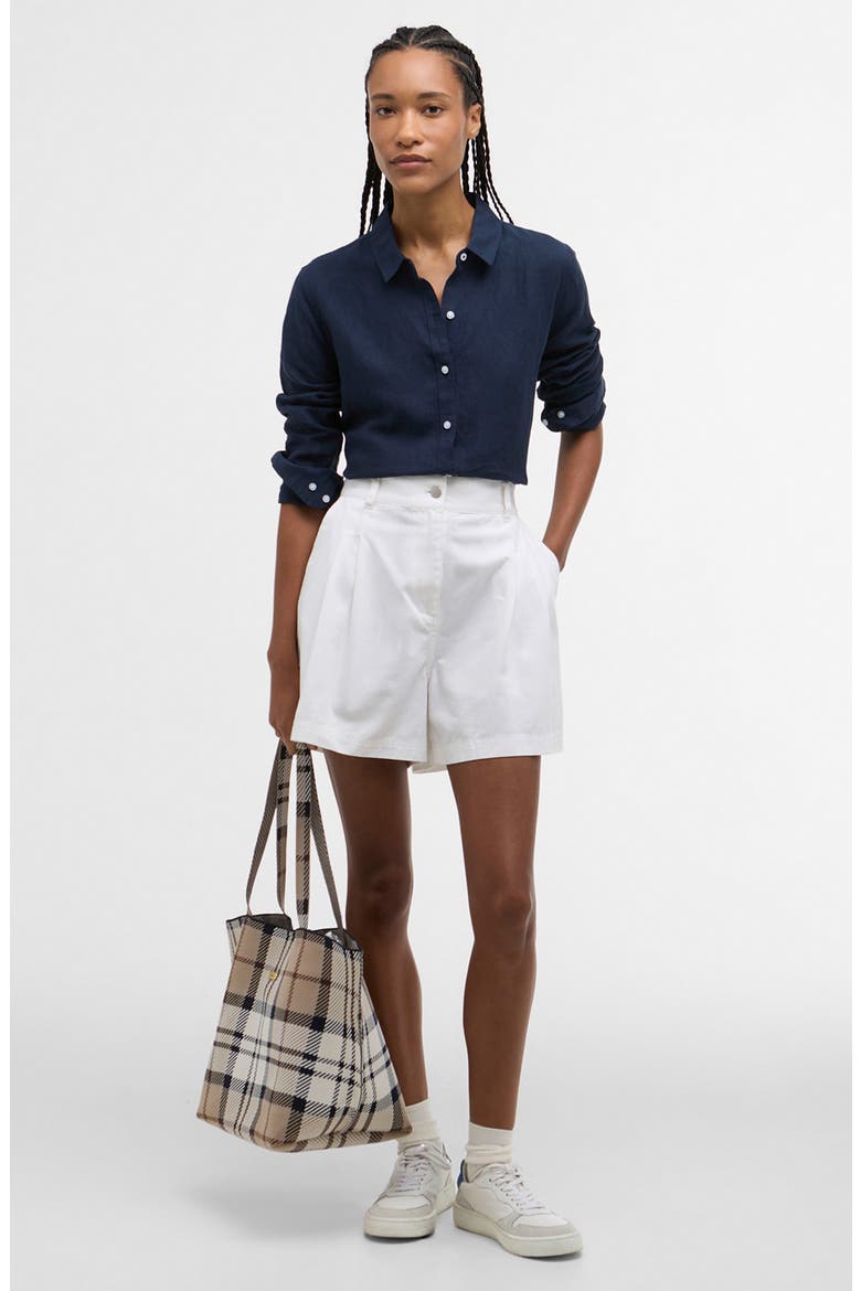 Marine Linen Button-Up Shirt, Alternate, color, NAVY