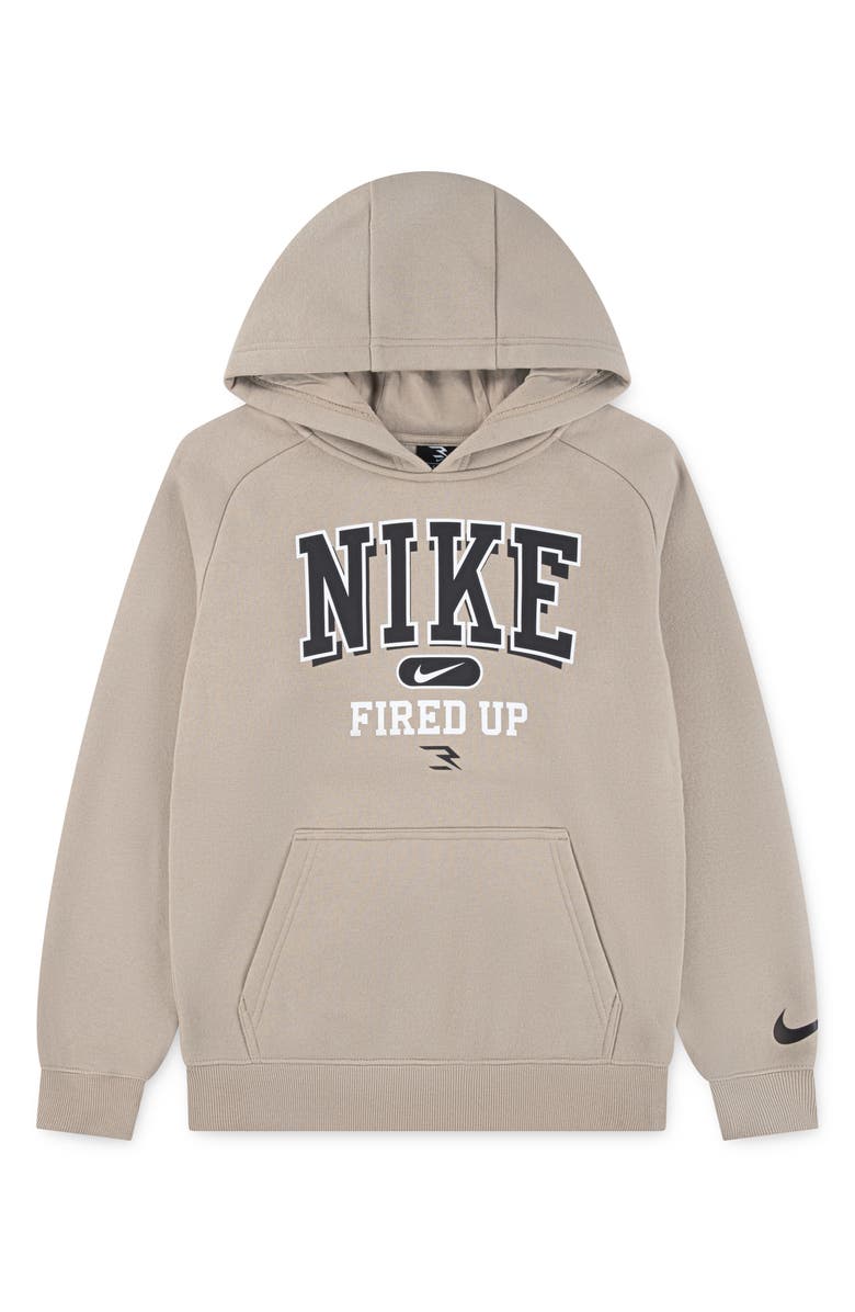 3 Brand Kids' Fired Up Collegiate Graphic Hoodie, Main, color, Hemp