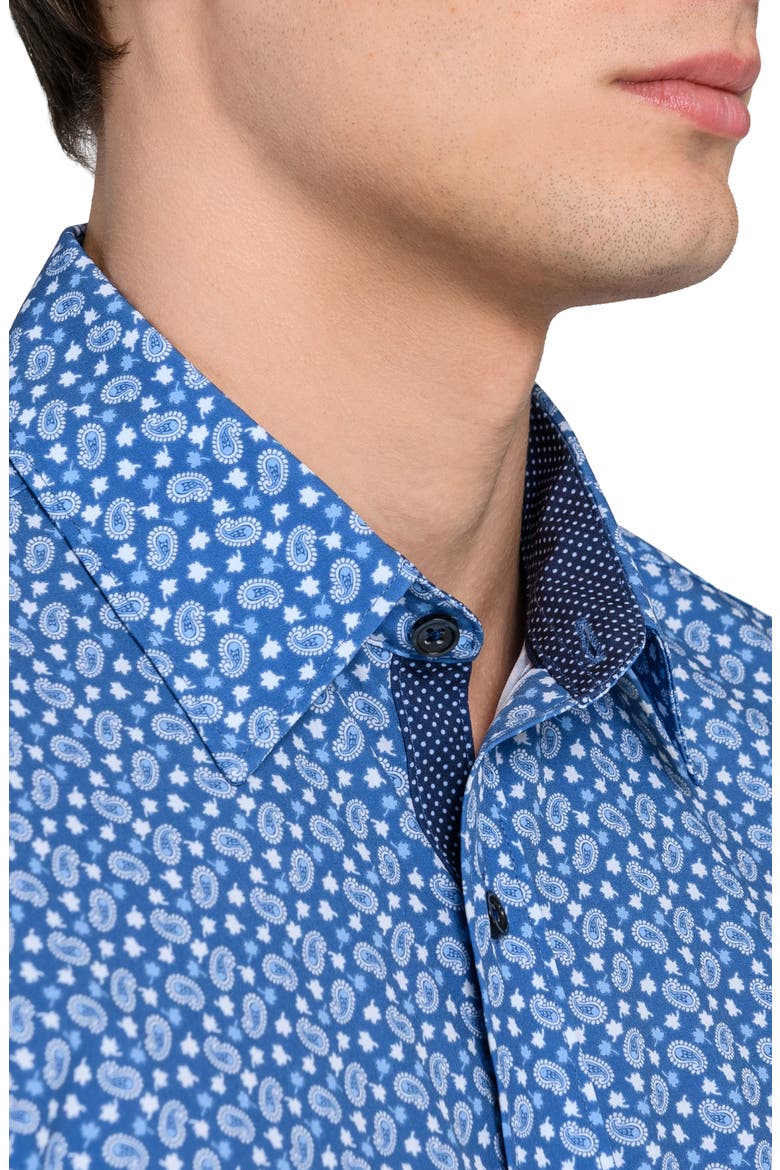 Paisley Print Stretch Dress Shirt, Alternate, color, DUSTY BLUE