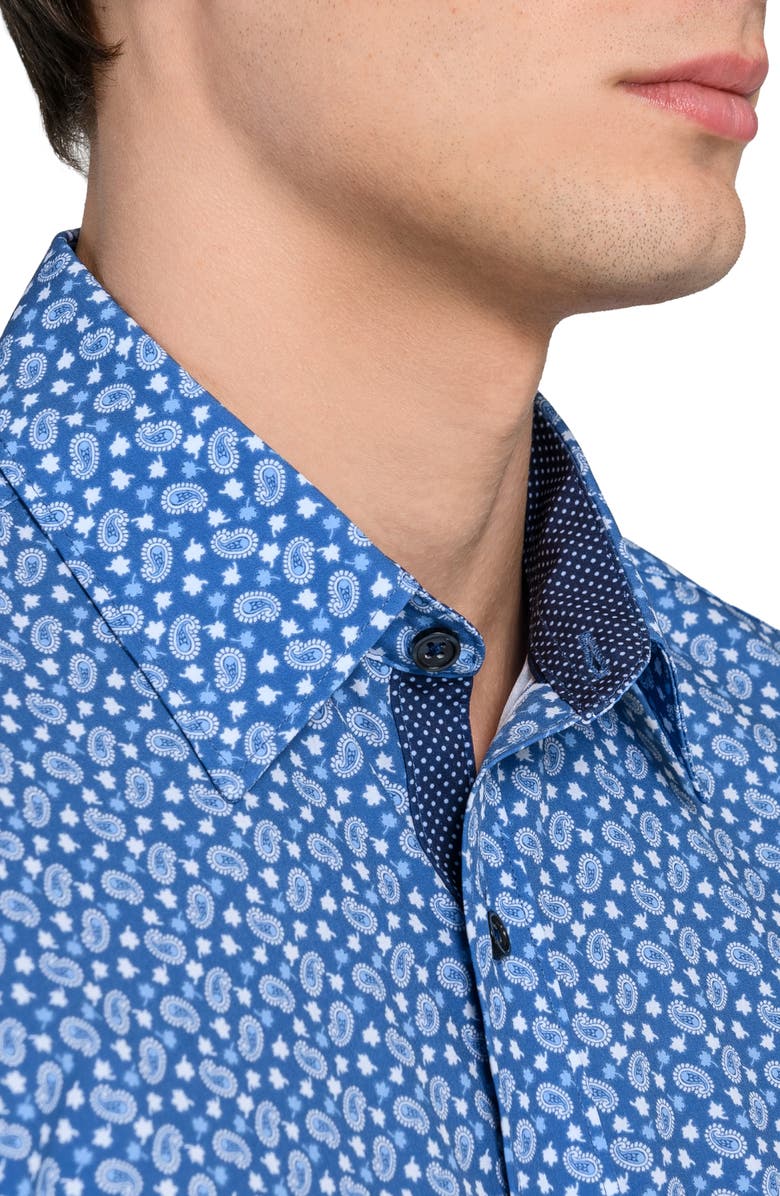 CONSTRUCT Paisley Print Stretch Dress Shirt, Alternate, color, Dusty Blue