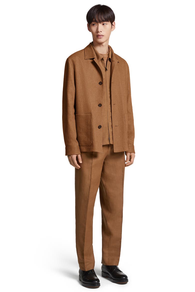 Silk & Linen Blend Chore Jacket, Alternate, color, VICUNA