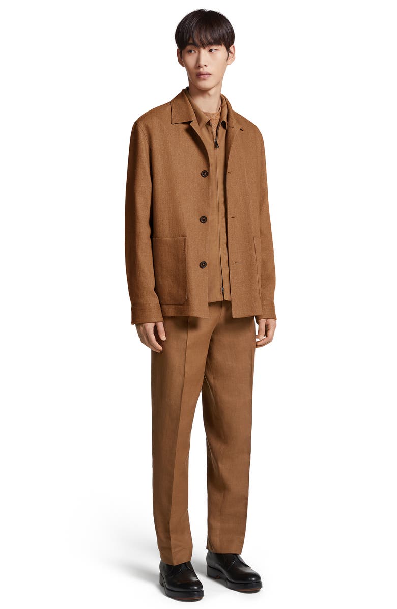 ZEGNA Silk & Linen Blend Chore Jacket, Alternate, color, 