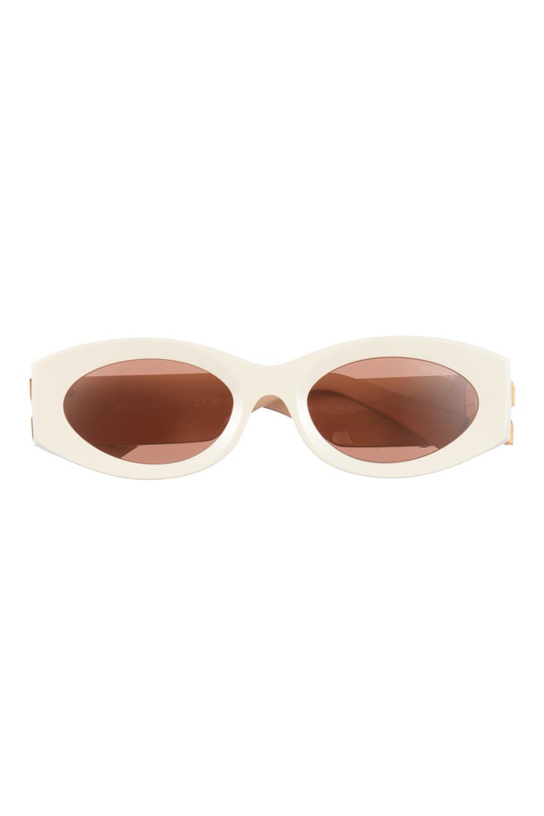 54mm Rectangular Sunglasses, Main, color, MILK / BROWN