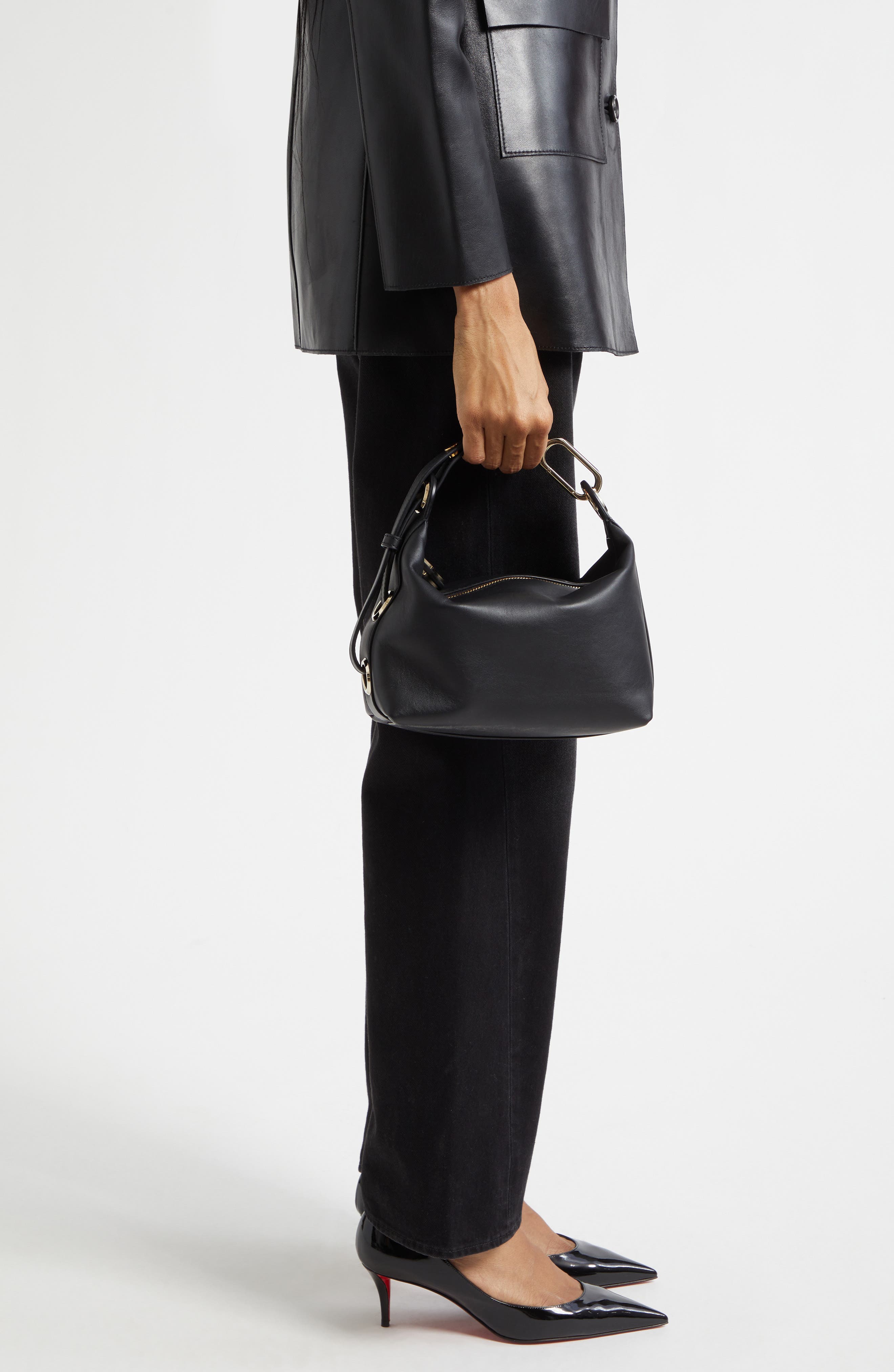 Flo Leather Pouch, Alternate, color, BK01 BLACK