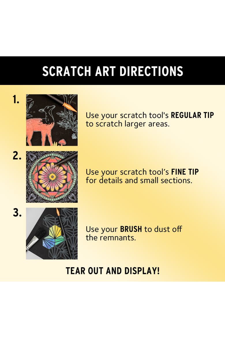 Scratch Art Paper Pad, Alternate, color, Multicolored