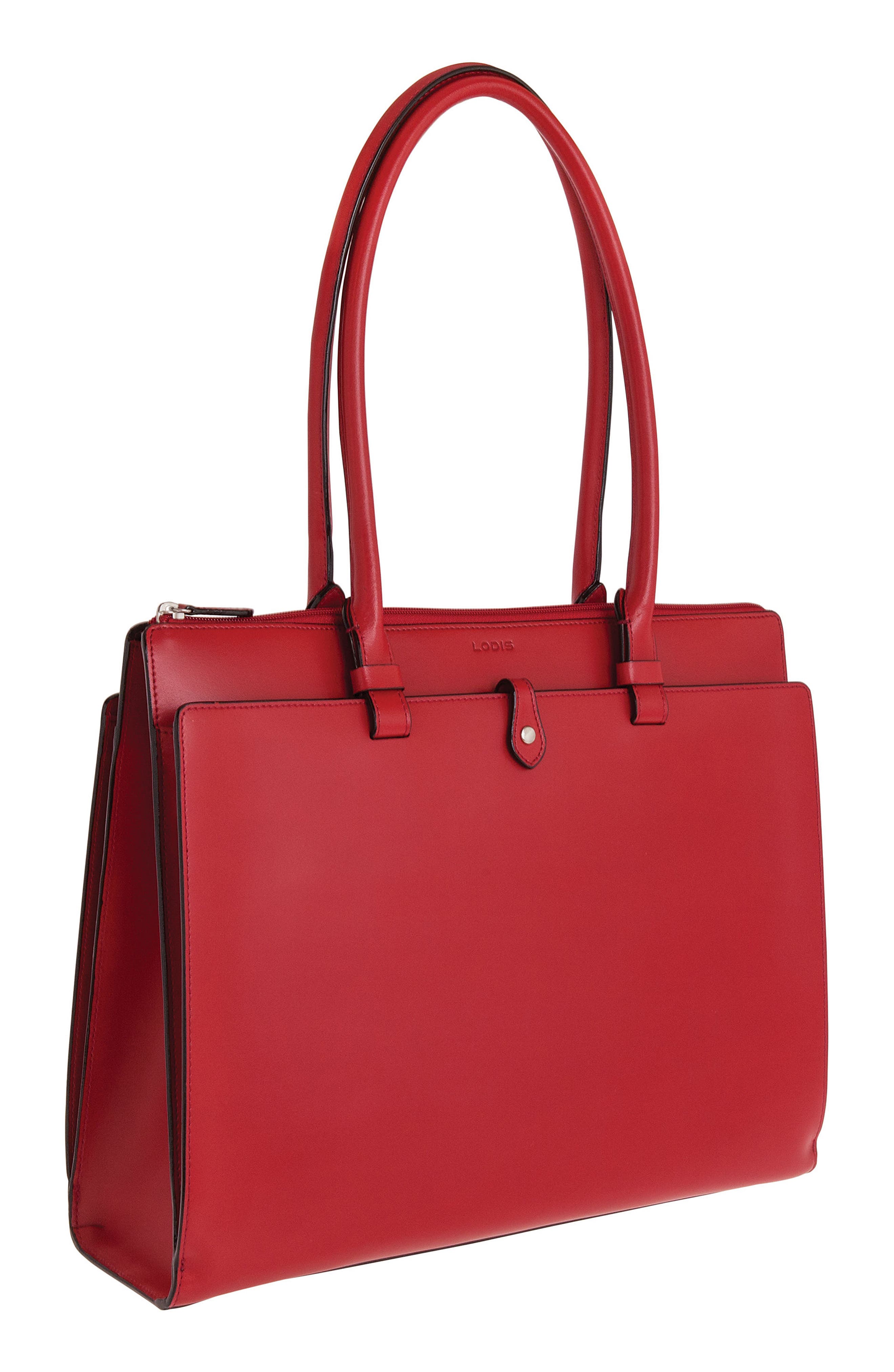 Lodis 'Audrey Collection - Jessica' Leather Tote, Alternate, color, RED