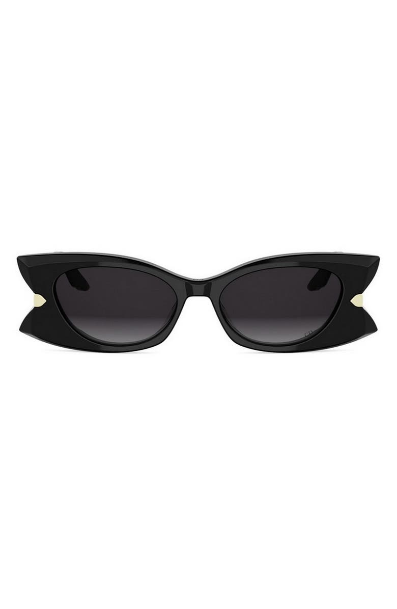 DIOR 'DiorButterfly S2I 52mm Gradient Butterfly Sunglasses, Main, color, Shiny Black / Gradient Smoke