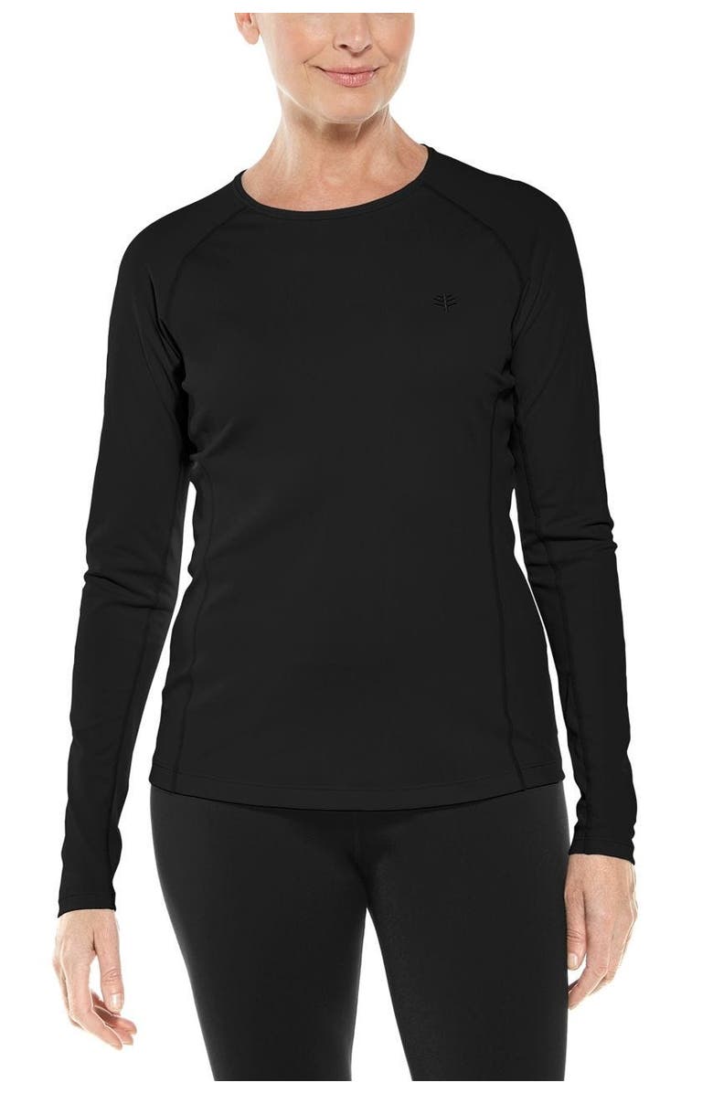Coolibar Women's Long Sleeve Swim Shirt - UPF 50+ Sun Protection - Hightide, Alternate, color, Black