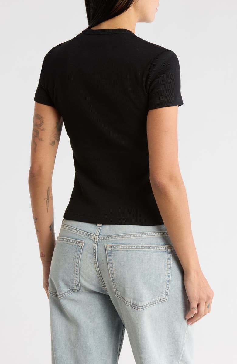 Off-White Stamp Ribbed Basic T-Shirt, Alternate, color, Black White