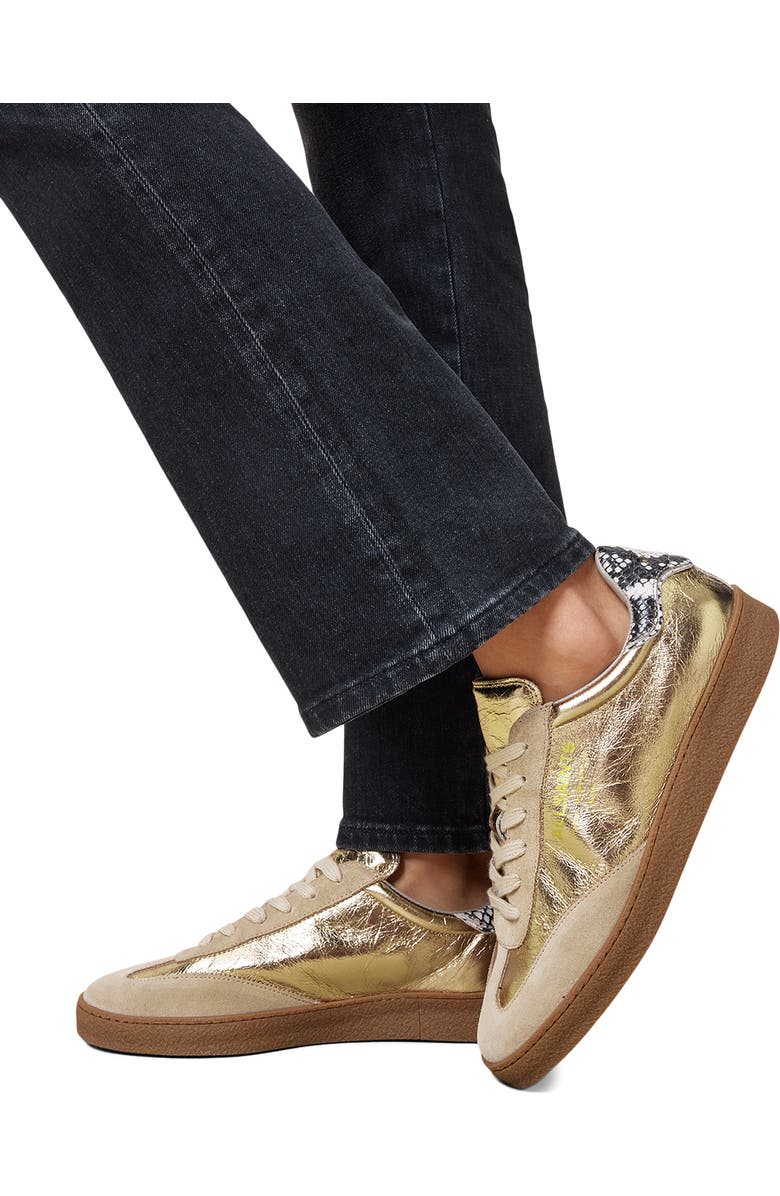AllSaints Thelma Metallic Sneaker, Alternate, color, Gold/Sand Brown