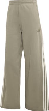 adidas Three Stripe Wide Leg Track Pants