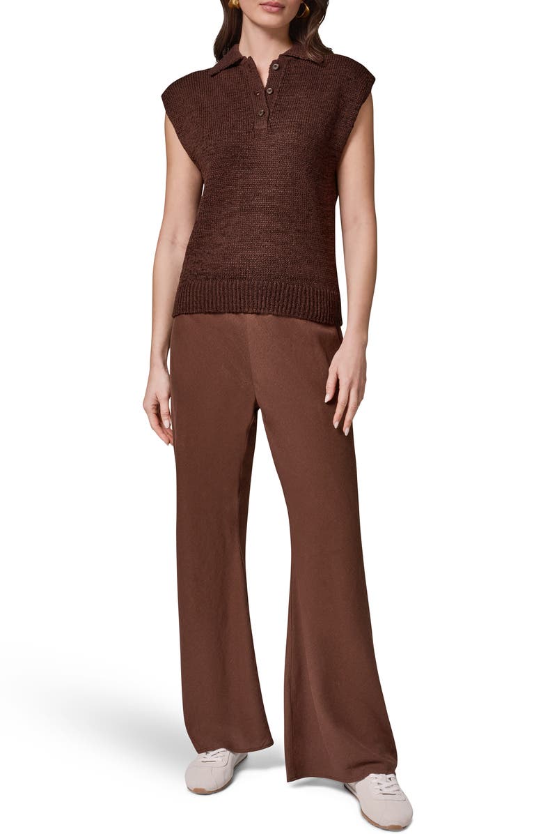 Donna Karan New York Sleeveless Polo Sweater, Alternate, color, Canyon