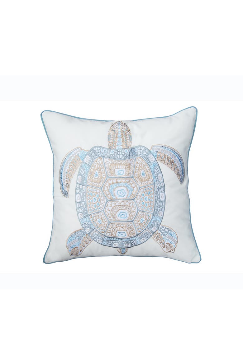 Sea Glass Dolphin Indoor/Outdoor Throw Pillow, Main, color, Blue
