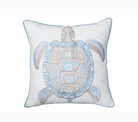 Sea Glass Dolphin Indoor/Outdoor Throw Pillow