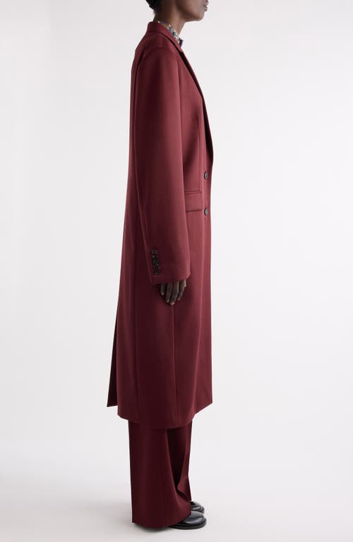 Dries Van Noten Raftan Wool Gabardine Longline Coat In Brown