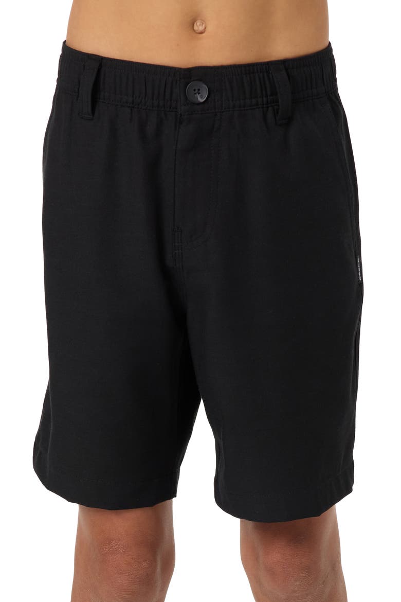 Kids' Reserve Light Check Water Repellent Shorts, Main, color, BLACK
