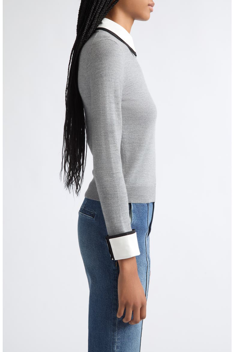 Porla Double Collar Wool Blend Sweater, Alternate, color, MEDIUM HEATHER GREY