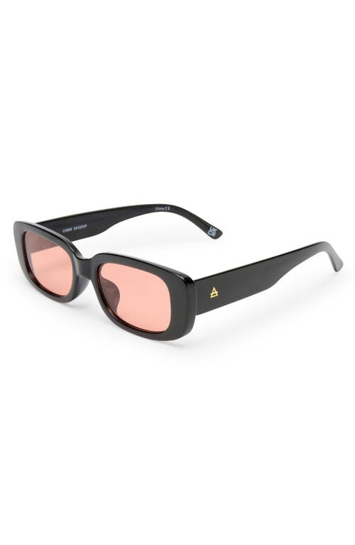 Aire Ceres 51mm Rectangular Sunglasses In Black/cinnamon Tint