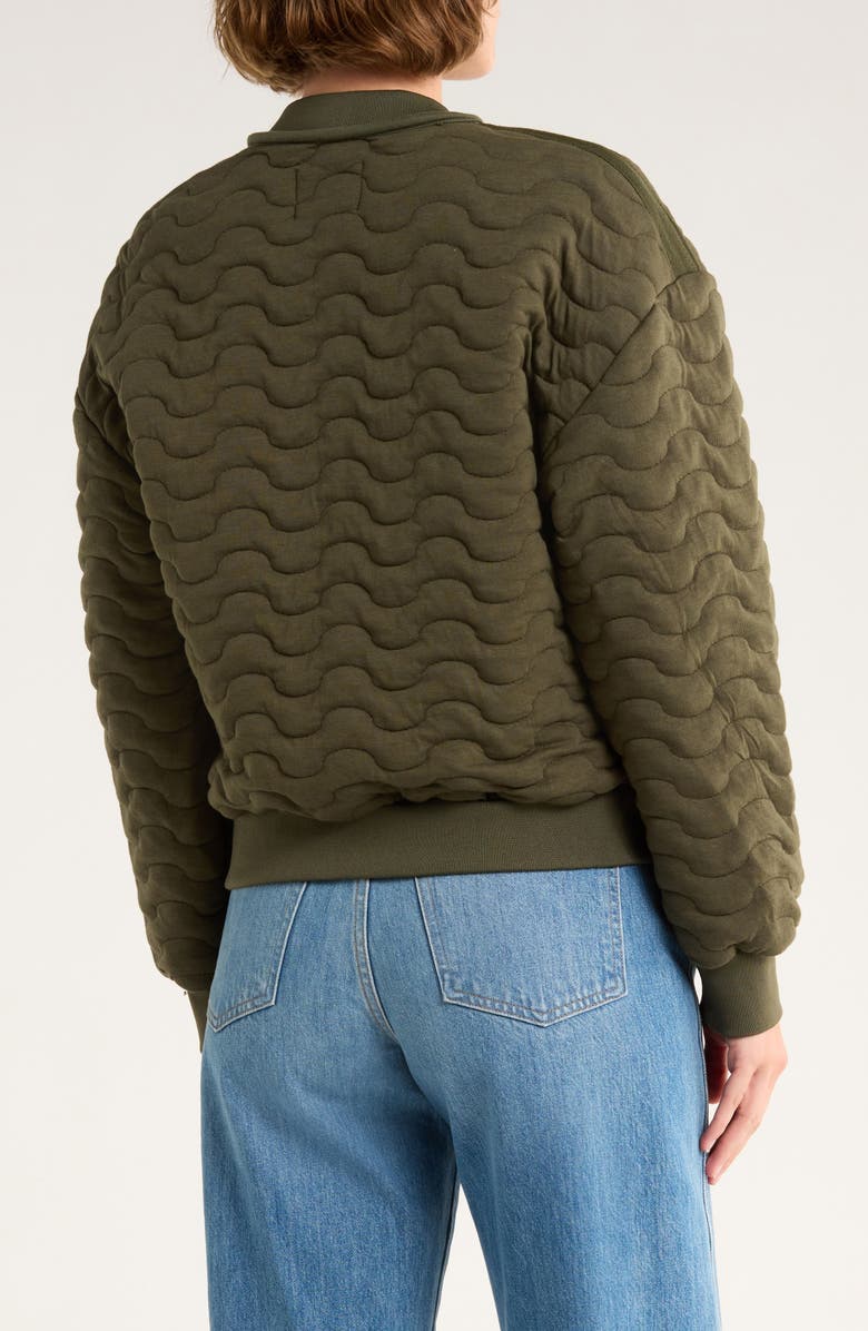 INDUSTRY REPUBLIC CLOTHING Quilted Bomber Jacket, Alternate, color, Olive