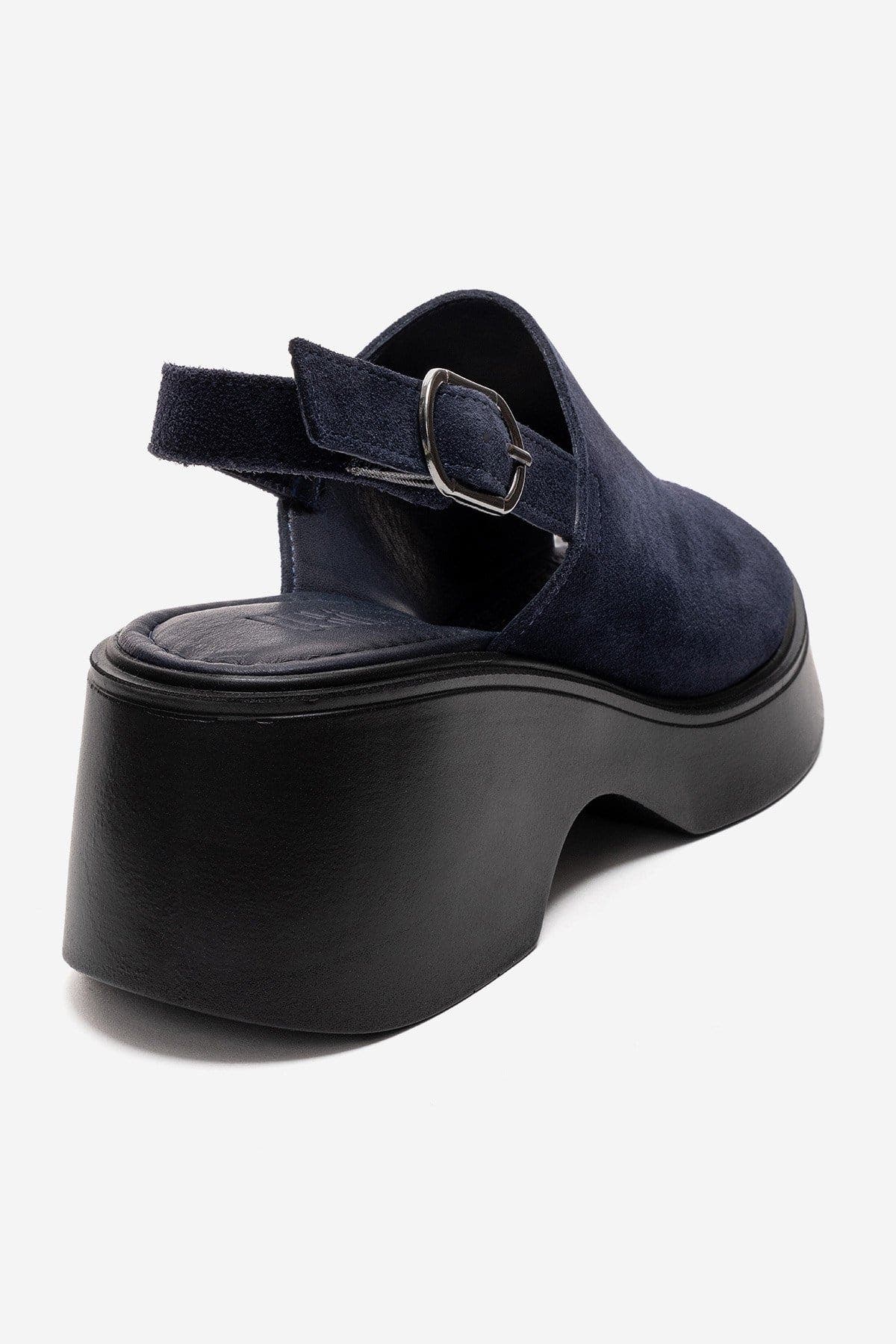 Power Leather Platform Wedge Sandal, Alternate, color, Navy Suede