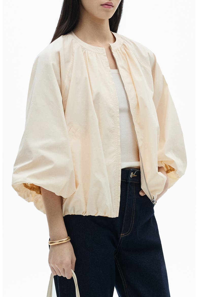 Cotton Puffy Jacket, Main, color, ECRU