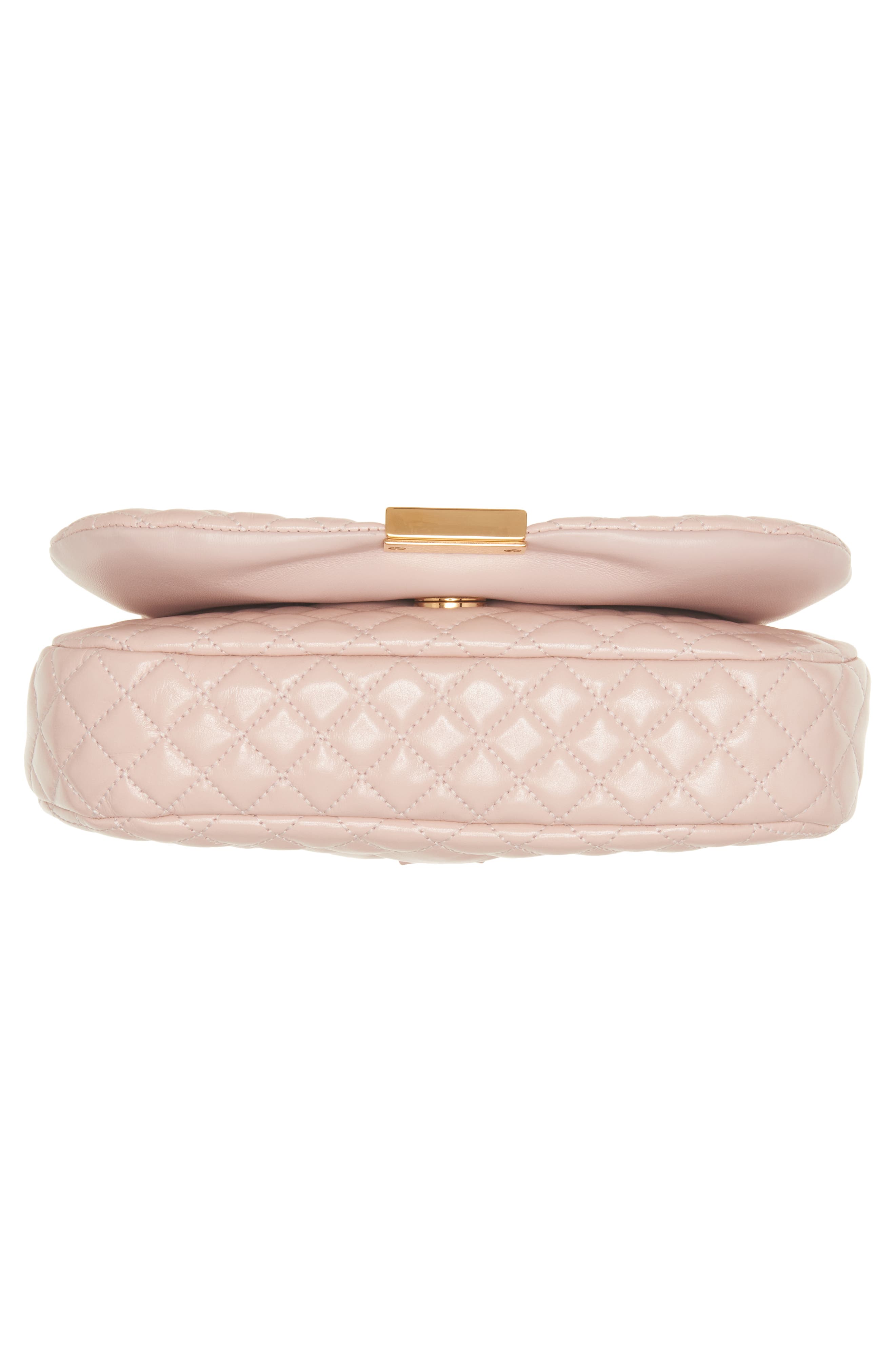 Mini Greca Goddess Quilted Leather Shoulder Bag, Alternate, color, POWDER BLUSH/ VERSACE GOLD