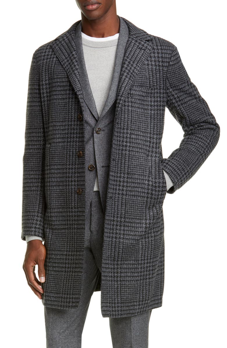 Eleventy Single Breast Oversize Plaid Coat, Main, color, 