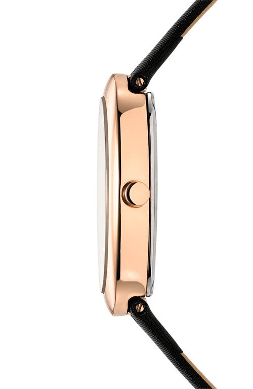 Porsamo Bleu Eloise Guilloche Leather Strap Watch, 26mm