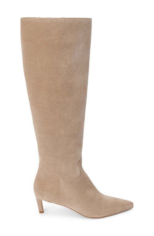 Matisse Elevate Pointed Toe Knee High Kitten Heel Boot In Brown