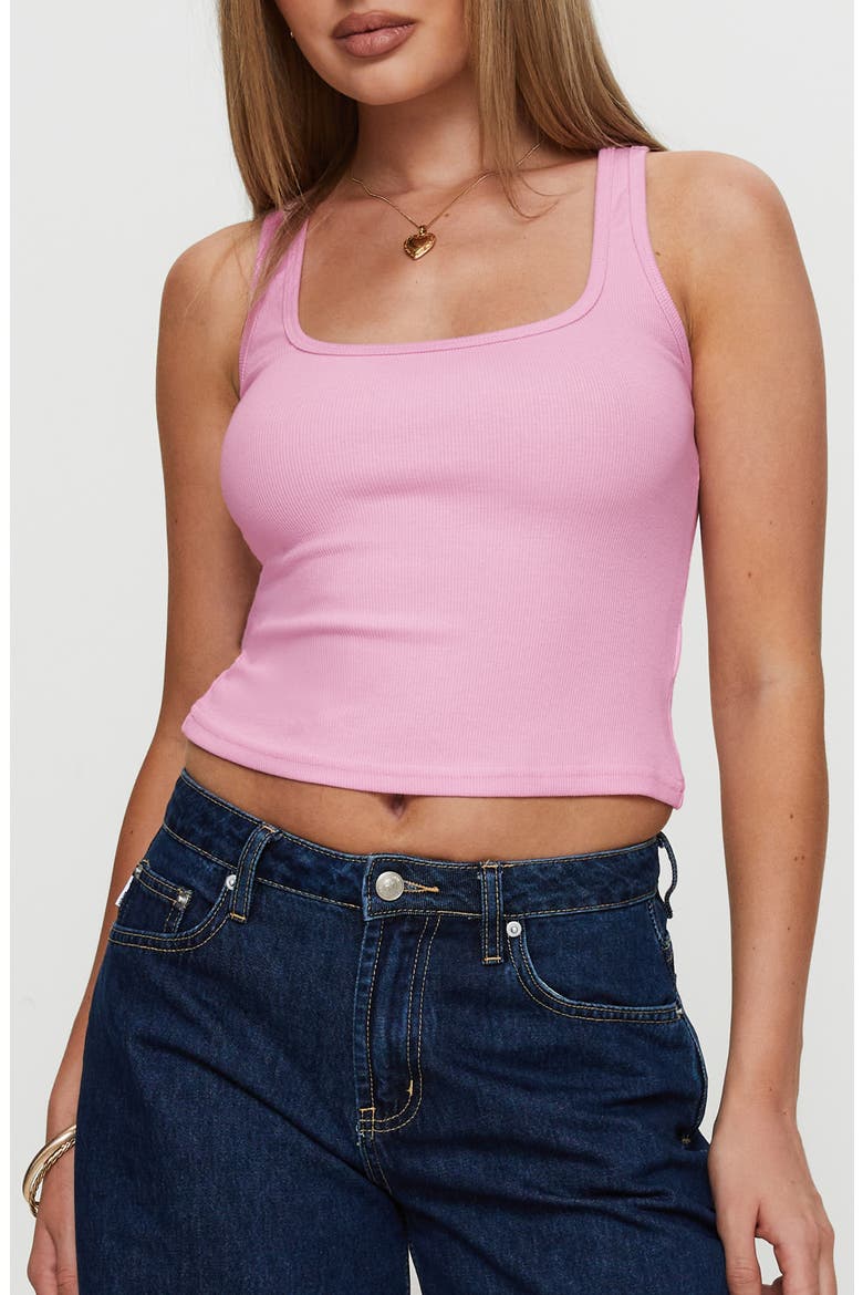 Baseline Square Neck Crop Rib Tank, Main, color, PALE PINK