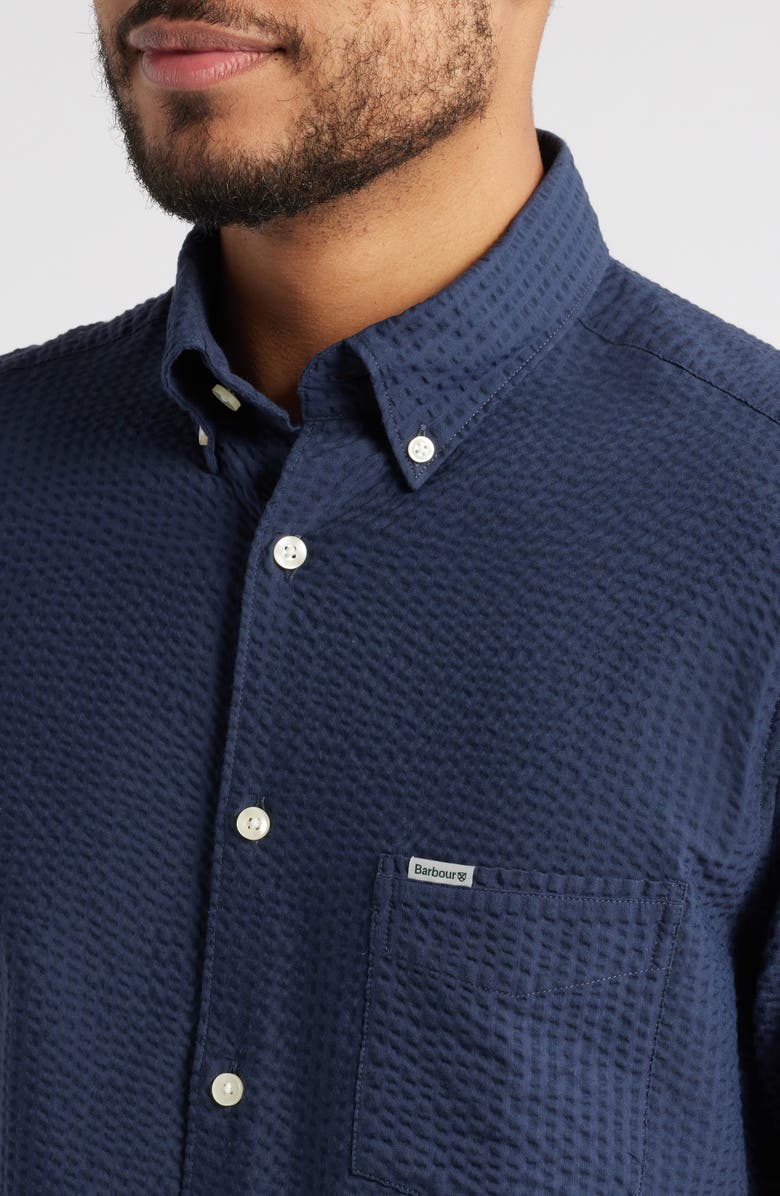 Barbour Longhall Seersucker Performance Short Sleeve Button-Down Shirt, Alternate, color,
