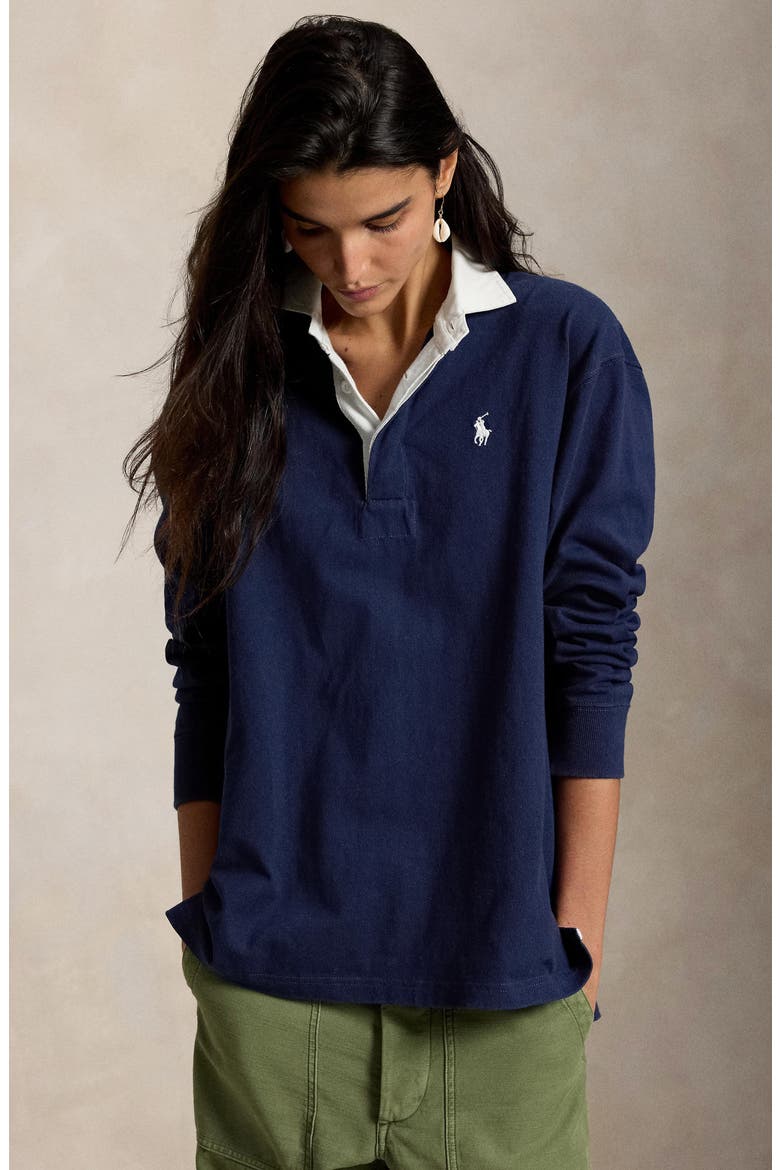Oversize Rugby Cotton Polo, Alternate, color, EASTSIDE ROYAL