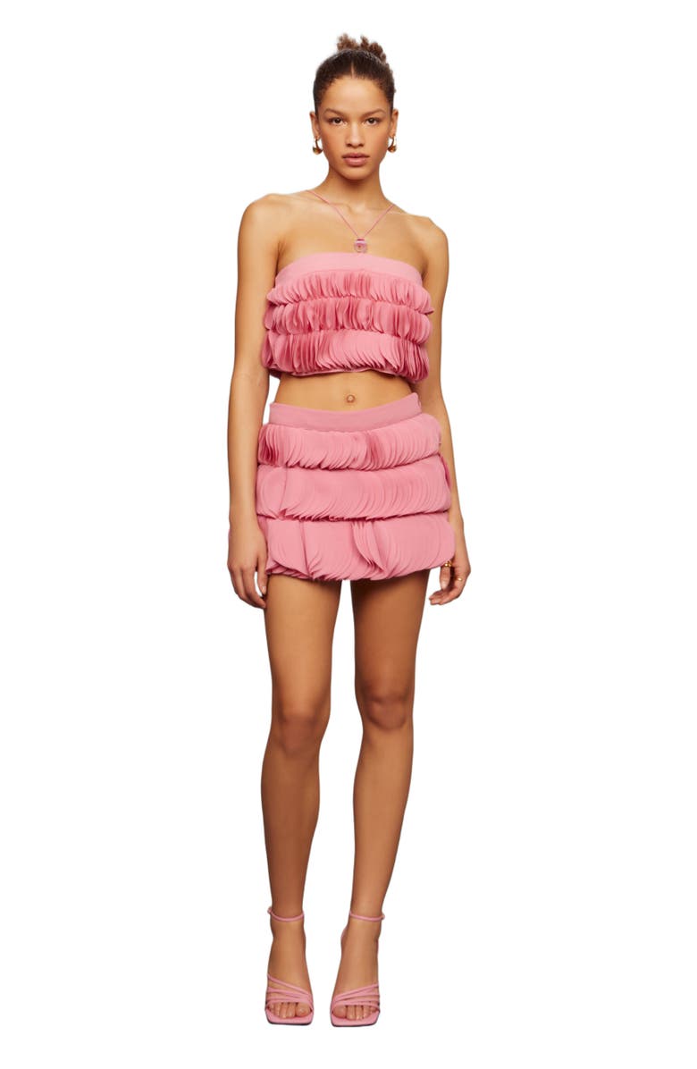 AMUR Jazzlyn Applique Fringe Skirt, Alternate, color, Pink Opal