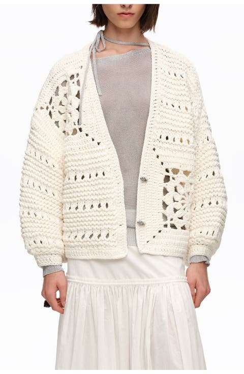 Crochet Balloon-Fit Cardigan