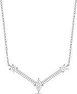 Bony Levy 18K White Gold Diamond V-Bar Pendant Necklace