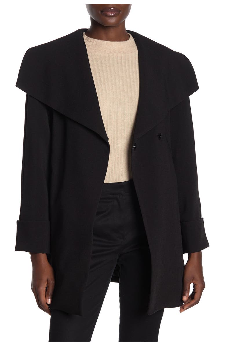 Tahari Riley Crepe Drape Jacket, Main, color, 
