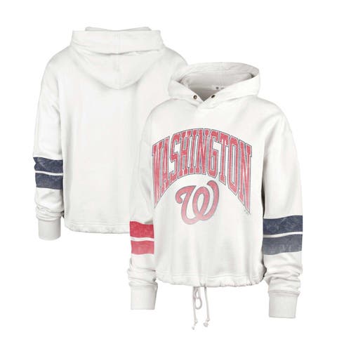 Women's '47 Cream Washington Nationals Harper Pullover Hoodie