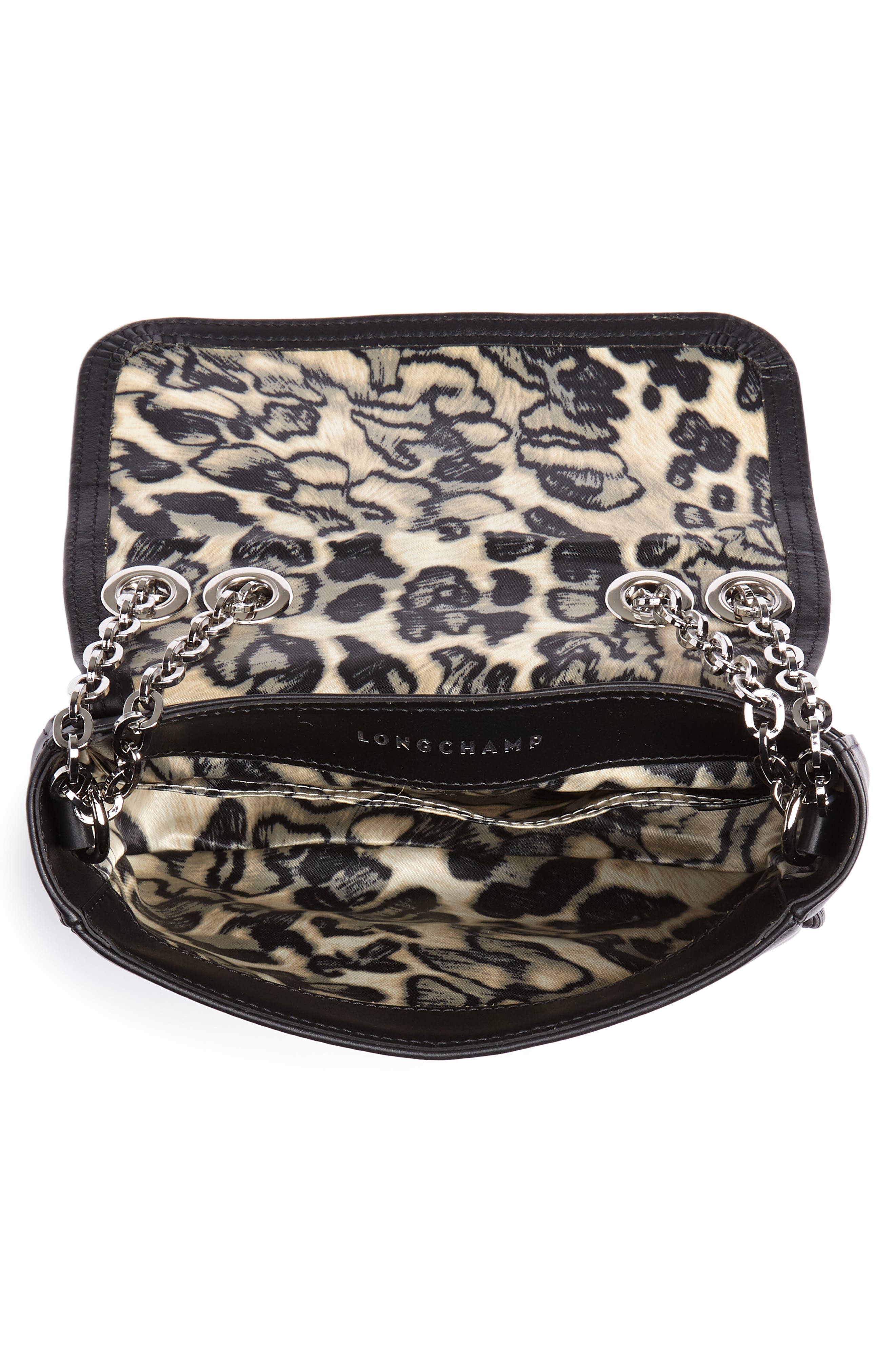 Longchamp Amazone Leather Crossbody Bag, Alternate, color, Black