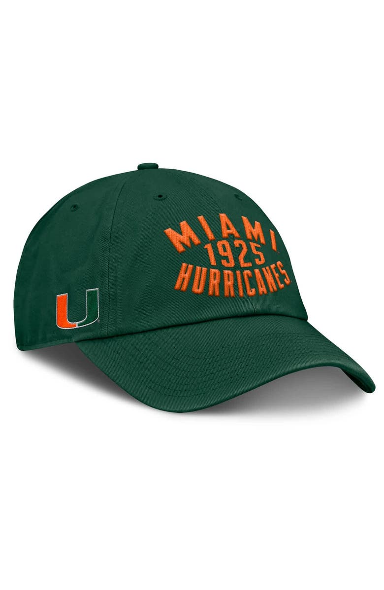 FANATICS Men's Fanatics Green Miami Hurricanes Archer Adjustable Hat, Main, color, Green