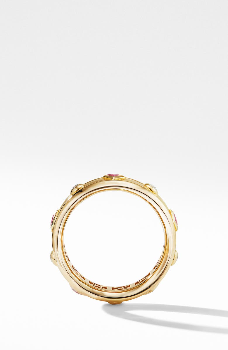David Yurman Modern Renaissance 18K Gold Ring with Rubies & Diamonds, Alternate, color, 