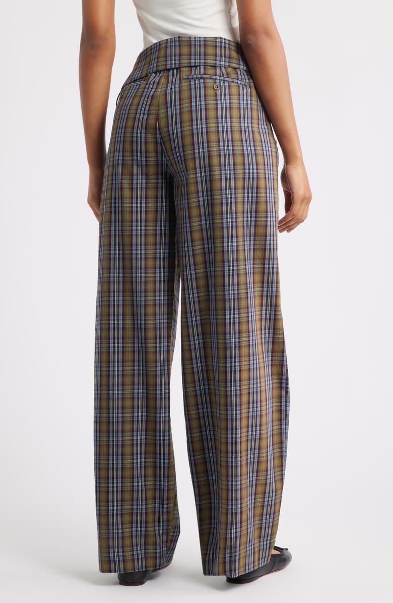 Damson Madder Fia Foldover Waist Check Wide Leg Pants, Alternate, color, 