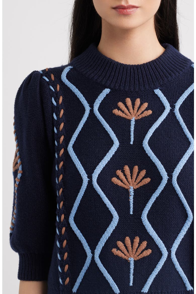 Addy Cable Stitch Sweater, Alternate, color, FLORAL CABLES
