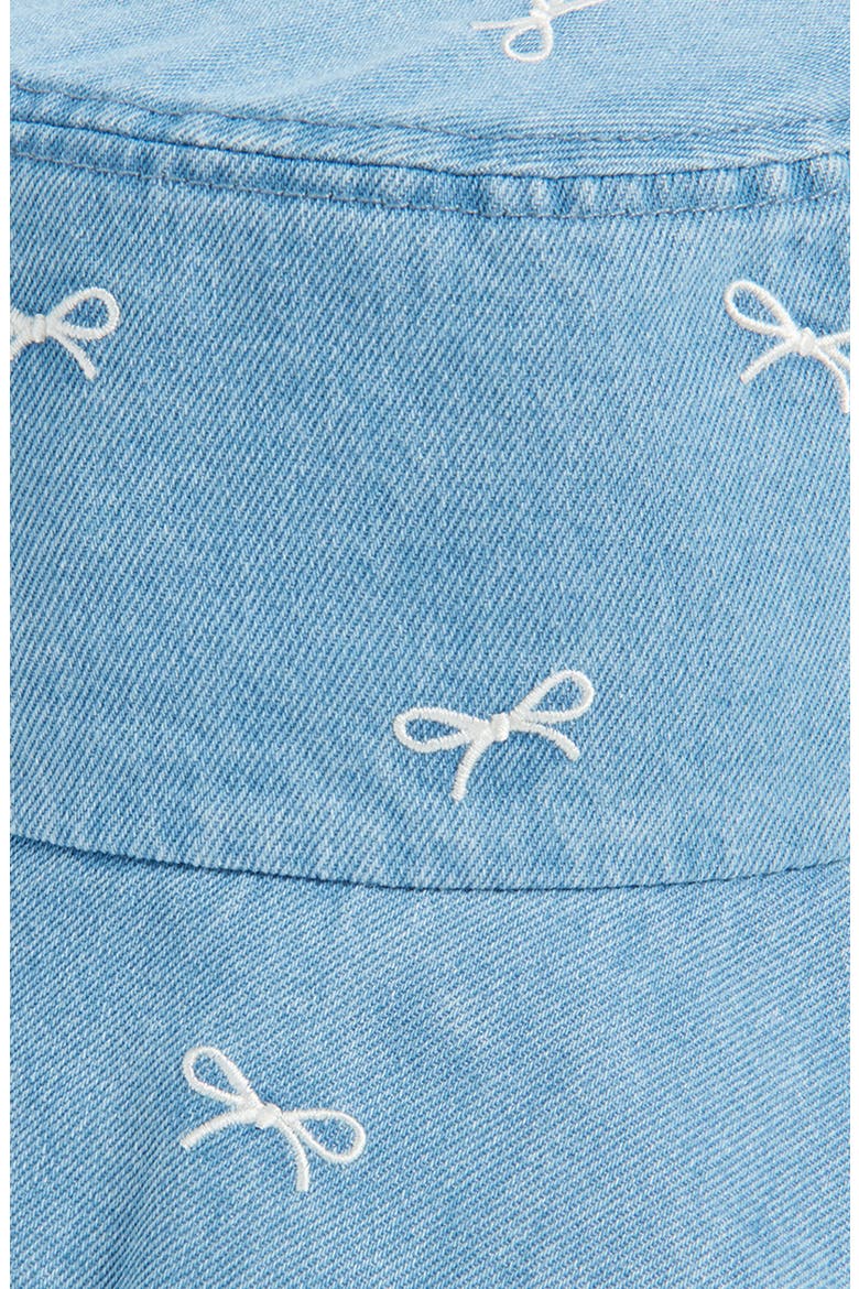 Kids' Embroidered Bow Bucket Hat, Alternate, color, BLUE