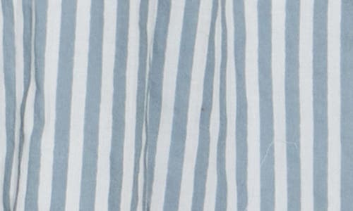 Maisie Stripe Puff Sleeve Lace Trim Fit & Flare Dress